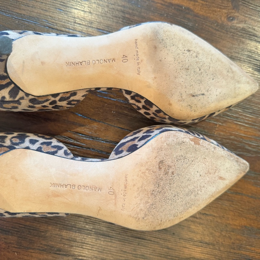 Manila Blahnik Leopard Kitten Heels SZ 40 - Picture 3 of 5